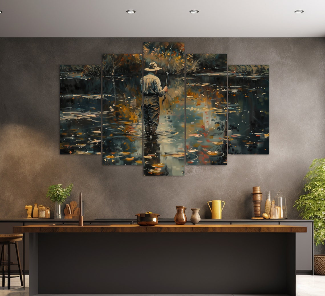 Fishing Print Fishing Painting Fishing Wall Art Fisherman Gift Fishing Print Fishing Wall Decor - Image 2