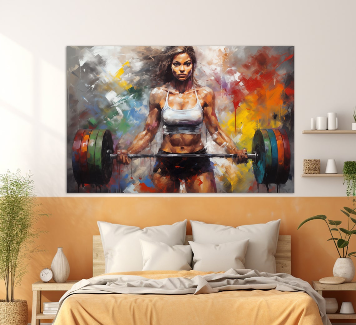 Women Workout Art Print, Gym Motivation for Home Gym - Image 3