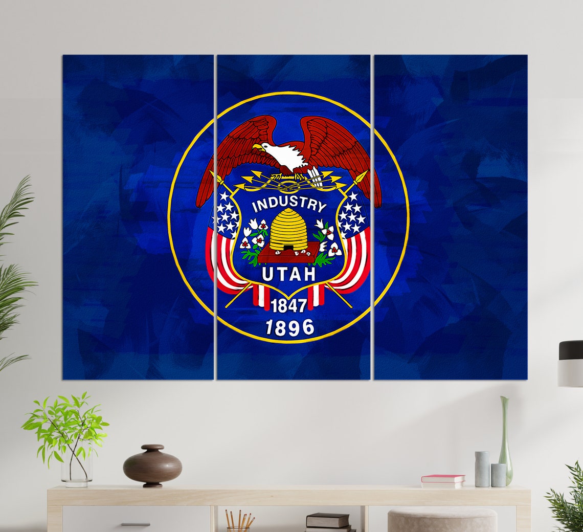 Utah State Flag Painting, Utah Wall Art - Image 3