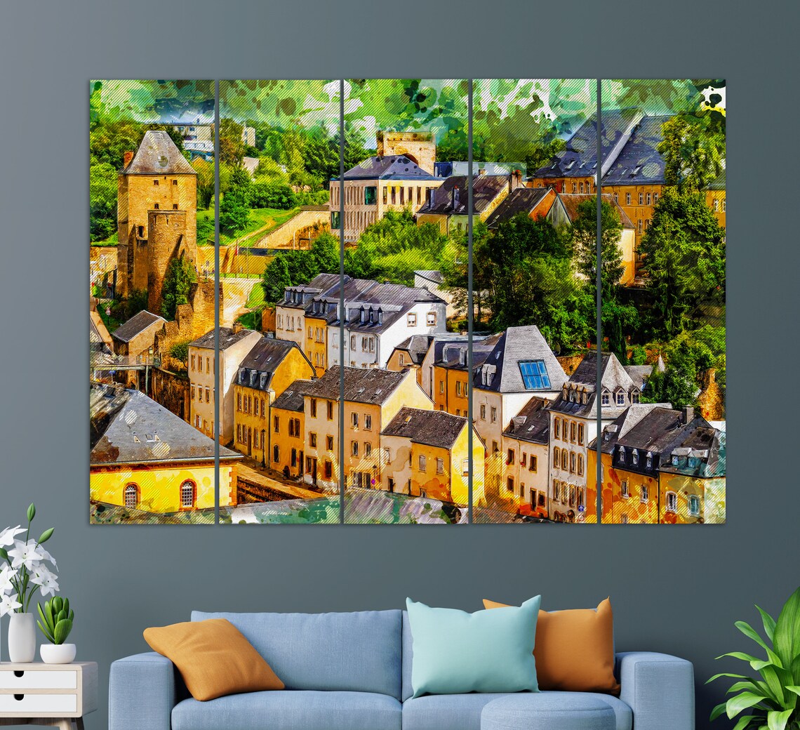 Luxembourg Abstract Painting, Modern Wall Art Print - Image 3