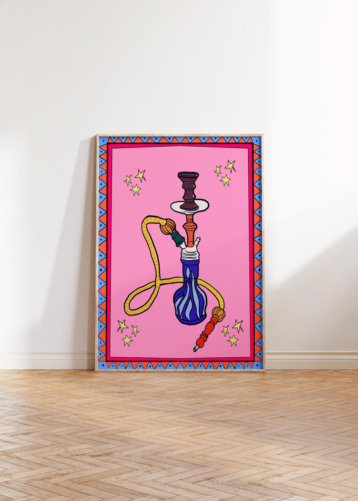 Shisha Hookah Retro Illustration Art Print