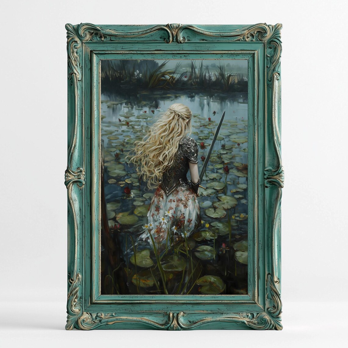 Female Knight Dark Academia Victorian Art Print - Image 2