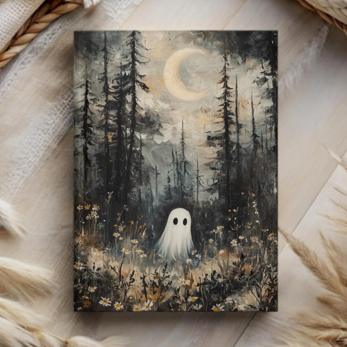 Ghost Dark Academia Aesthetic Notebook Vintage Style Hardcover Journal Dark Decor Aesthetic Dark Cottagecore Gothic Notebook Gift - Image 3