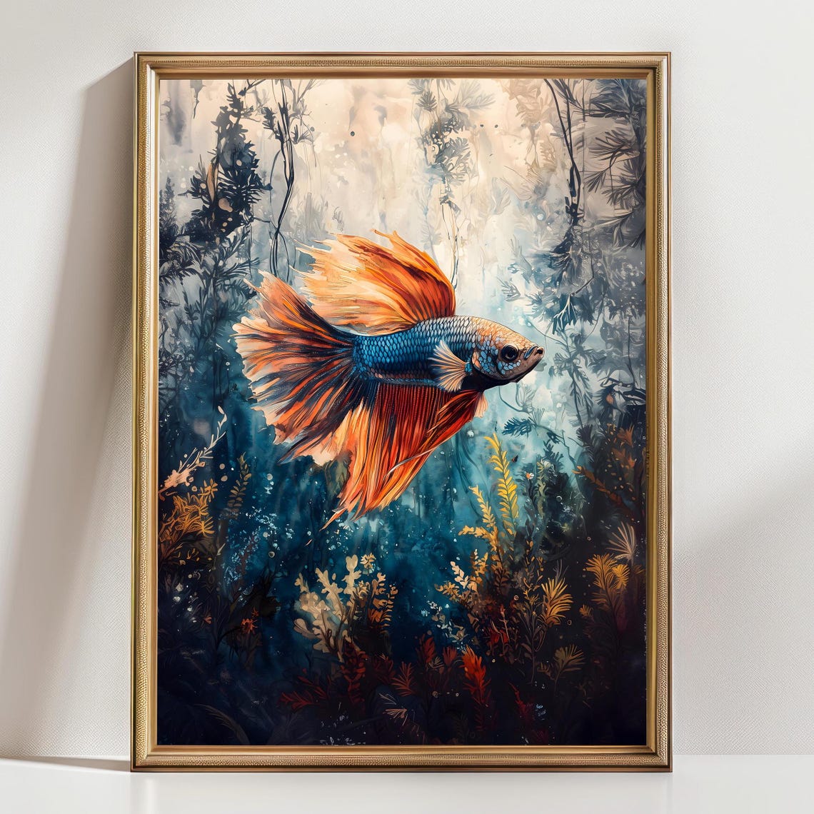 Aquarell Betta Fisch Painting Betta Fish Watercolor Print Of Fish Aquarium Painting Betta Art Aquarium Lover Gift For Betta Fisch Owner