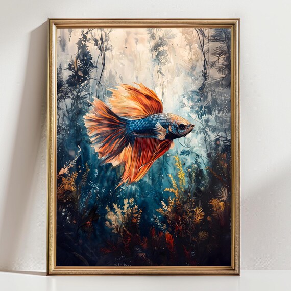 Aquarell Betta Fisch Painting Betta Fish Watercolor Print Of Fish Aquarium Painting Betta Art Aquarium Lover Gift For Betta Fisch Owner