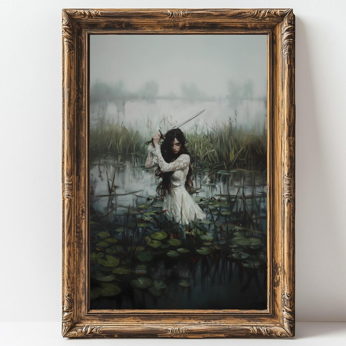 Victorian Woman With Sword Dark Art Print