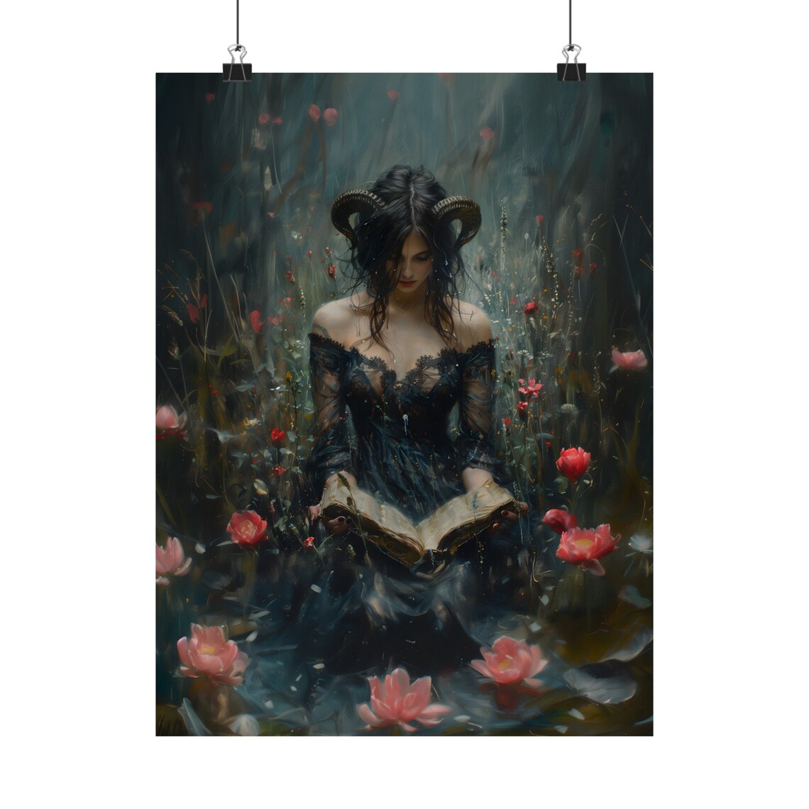 Lilith Victorian Bookish Wall Art Print, Dark Academia - Image 2