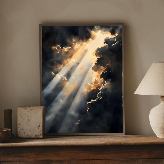 Light And Darkness Clouds Dark Academia Print Goth Moody Victorian Wall Art Dark Decor Aesthetic Dark Cottagecore Gothic Prints