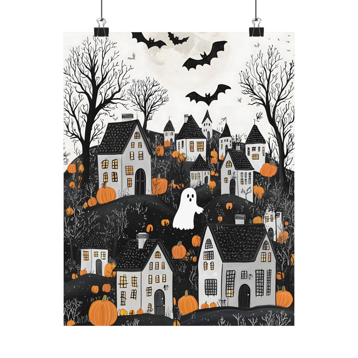 Halloween Town Folk Art Halloween Poster Print - Image 2