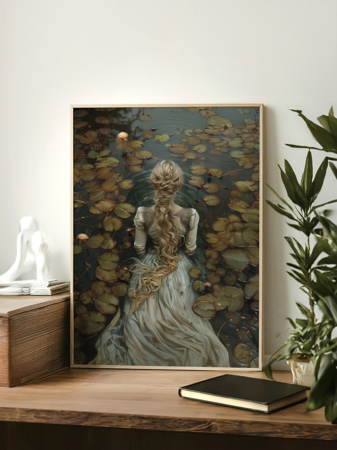 Ophelia Lake Gothic Art Print, Dark Academia Style - Image 3
