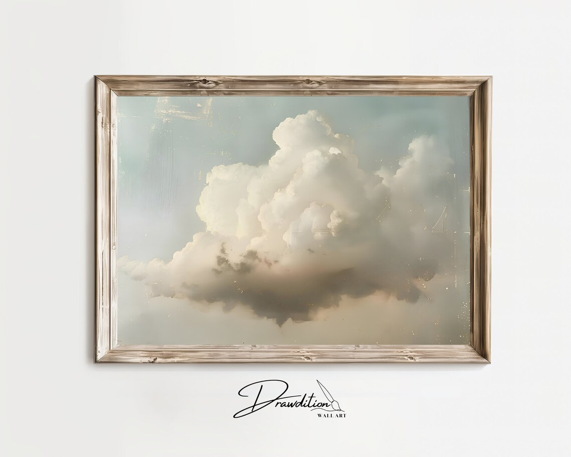 Cloudy Sky Wall Art Print, Sky and Weather View