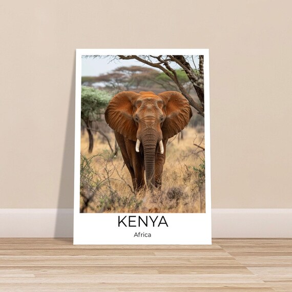 Tsavo Kenya Travel Poster Kenya Wall Art Africa Travel Print Kenya Kenya Wall Decoration