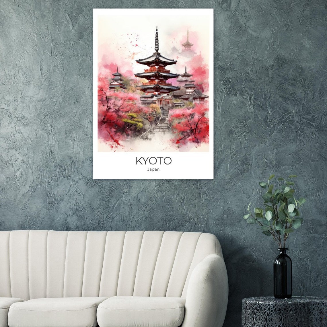 Kyoto Travel Poster Watercolor Japan Memory Kyoto Gift Kyoto Wall Decoration Japan Art Kyoto Travel Memory Kyoto Travel Poster - Image 2