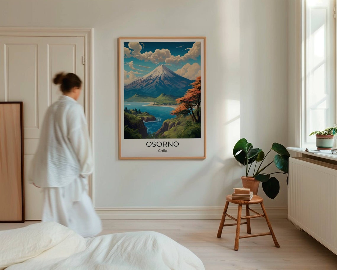 Osorno Travel Print Chile Wall Art Osorno Travel Print Osorno Travel Poster Chile Memories - Image 5