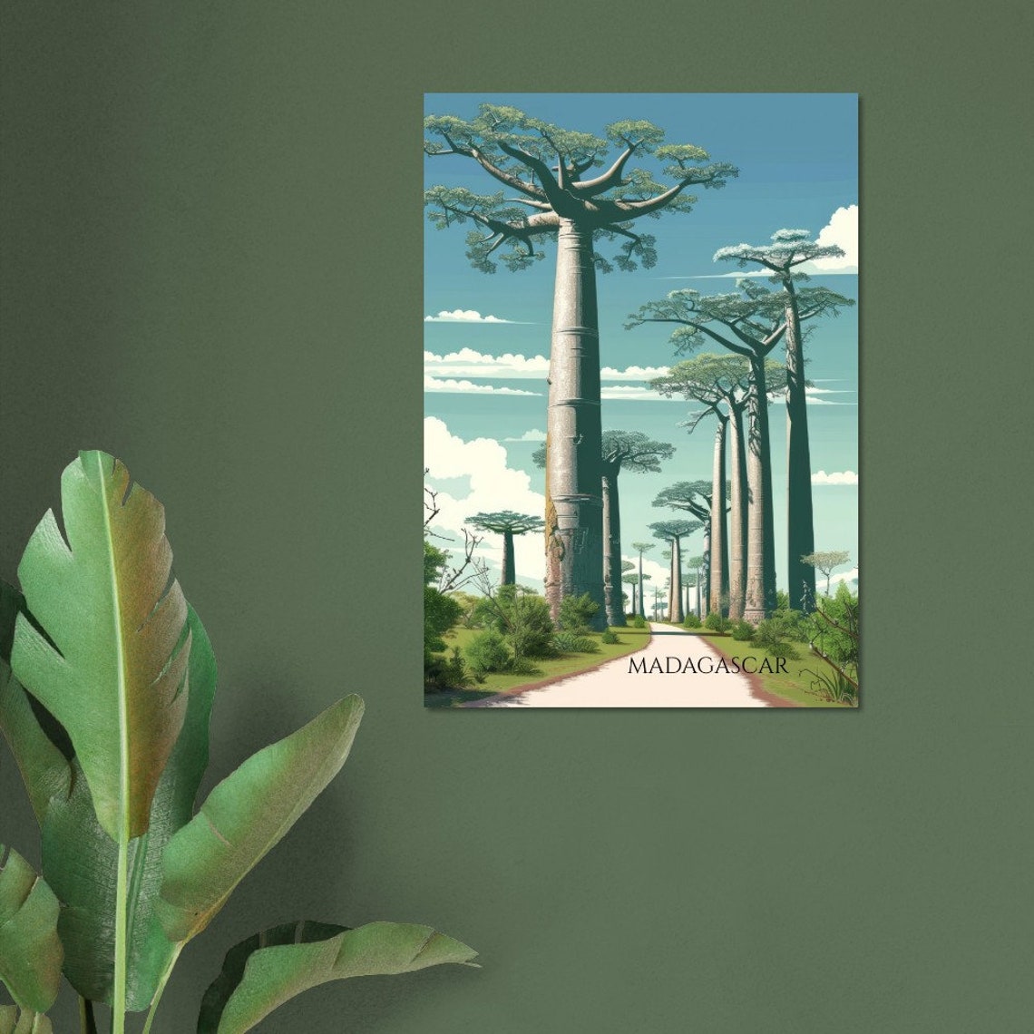 Madagascar Avenue of the Baobabs Giant Trees Savannah Road Art Poster - Image 4