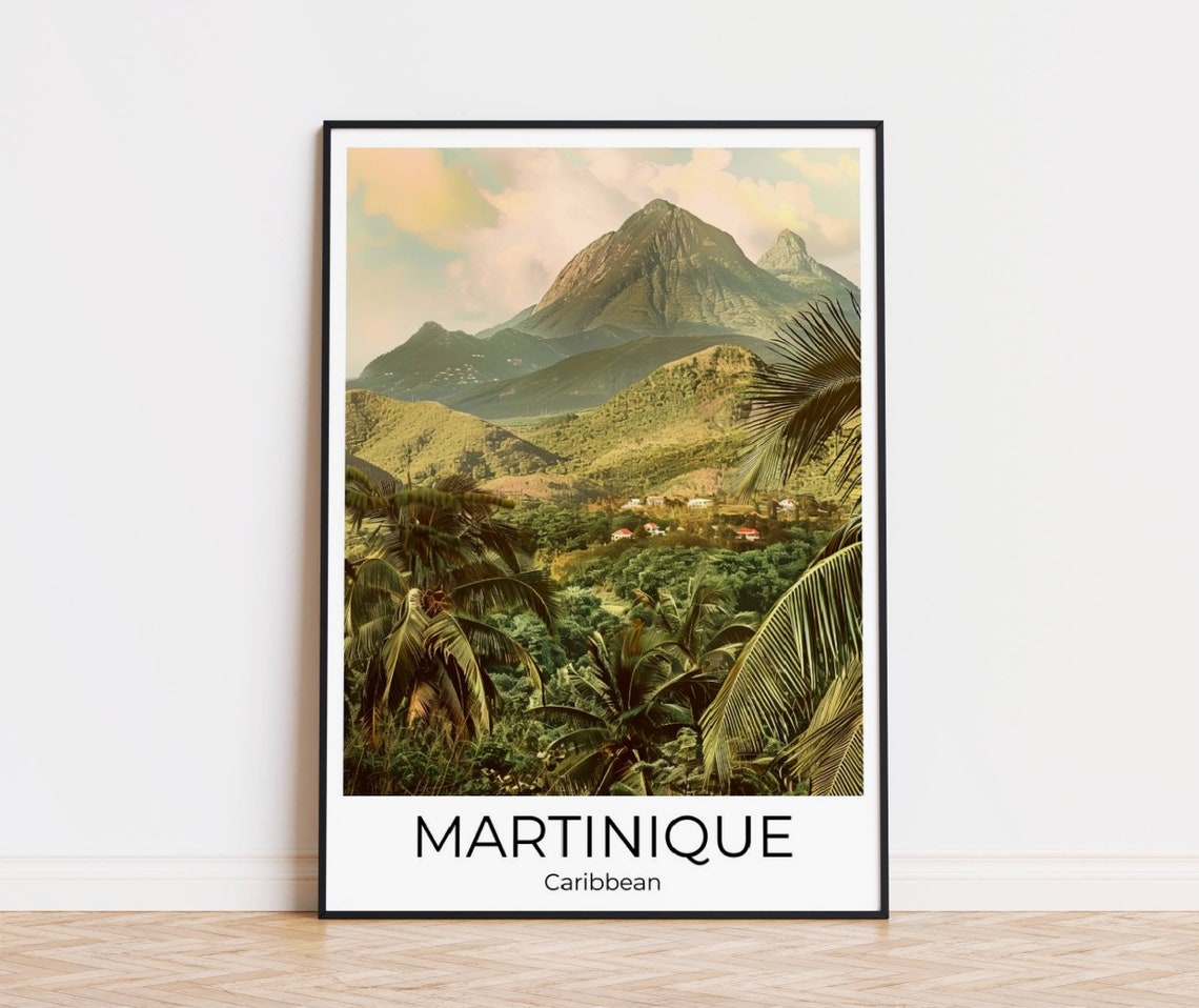Martinique Island Martinique Caribbean Travel Poster Martinique Wall Art Martinique Travel Print Martinique