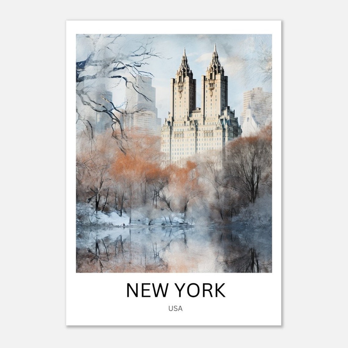 New York Travel Poster Manhattan Skyline Statue Of Liberty Travel Poster New York Gift New York Travel Souvenir New York City Print - Image 4