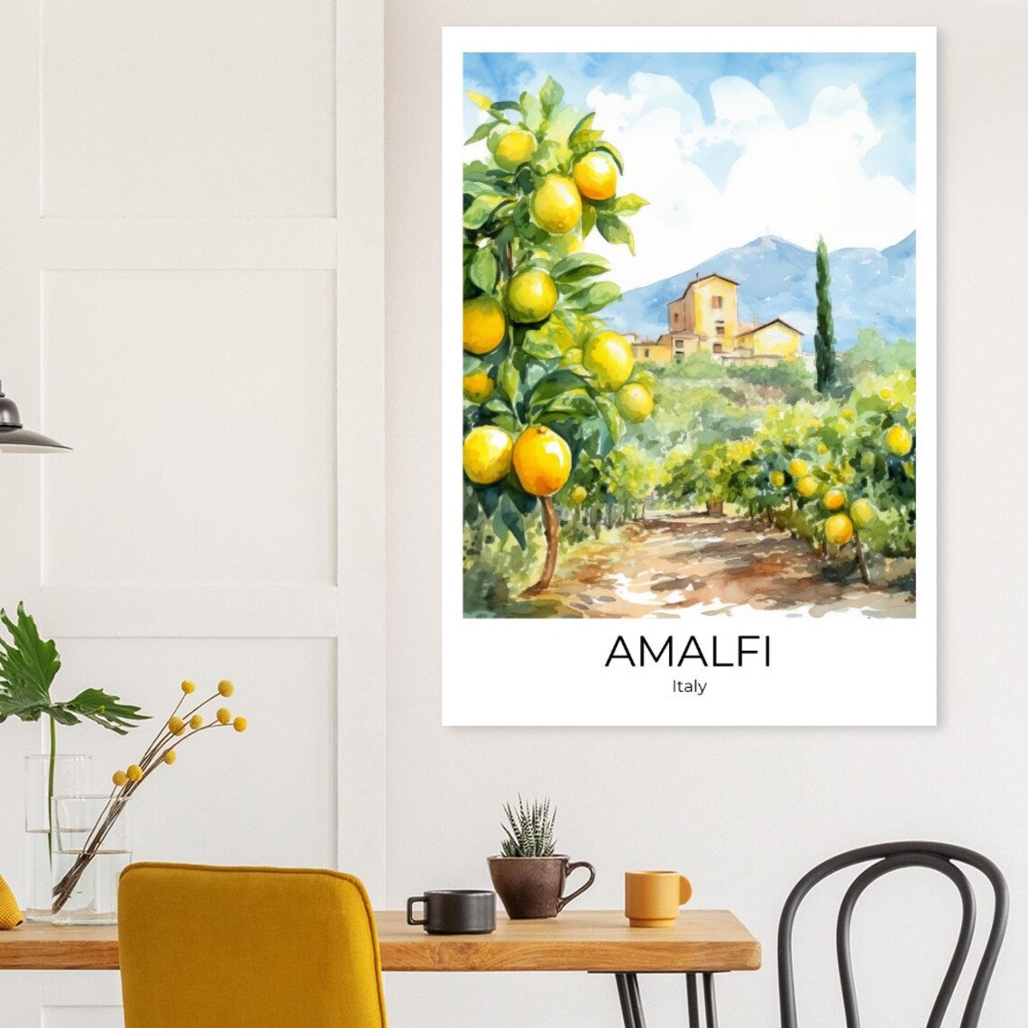 Amalfi Lemon Plantation Travel Poster Watercolor Travel Print Wall Art Fine Art Print Amalfi Wallart Amalfi Gift - Image 2