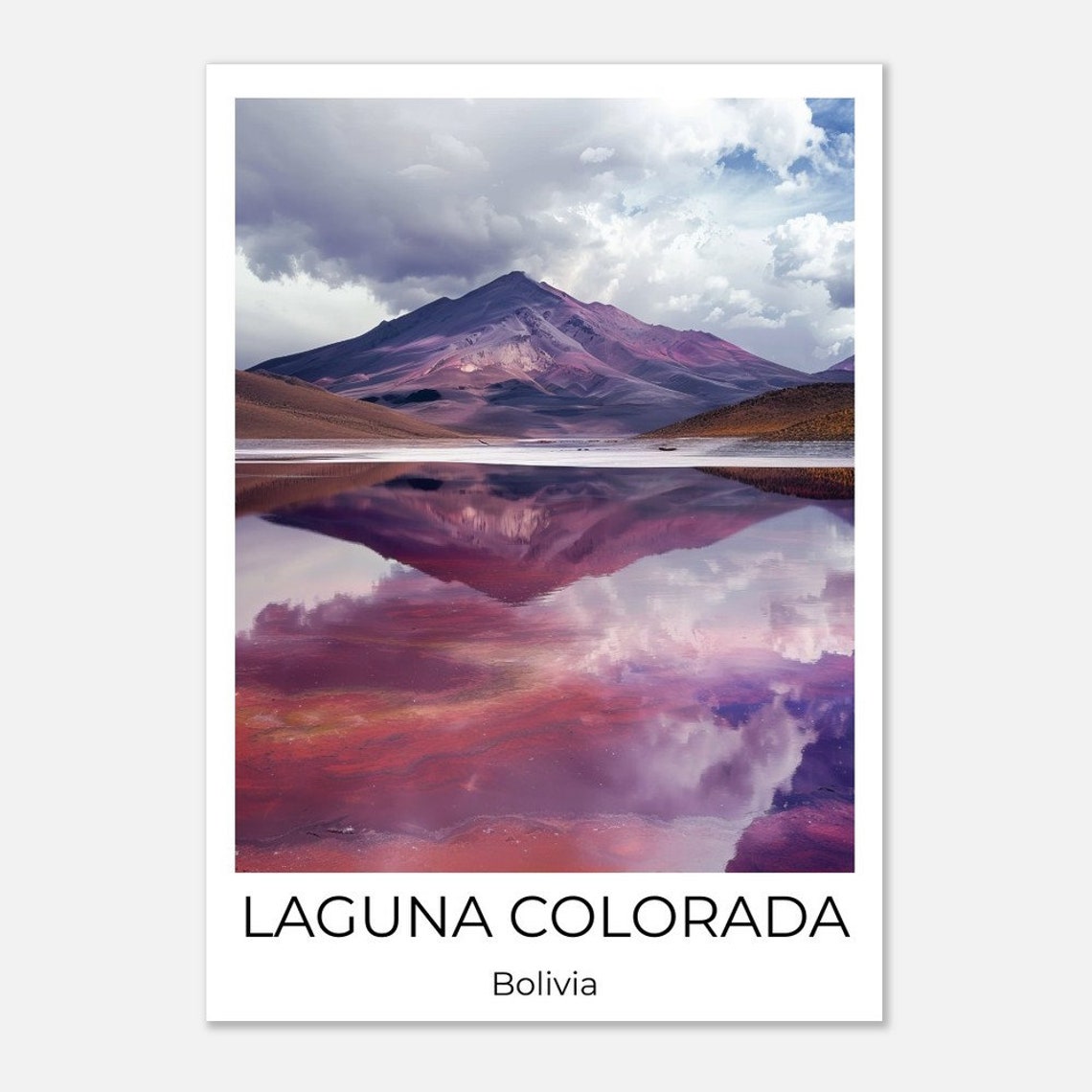 Laguna Colorada Bolivia Travel Poster Bolivia Travel Print Bolivia Watercolor Poster Wall Art Bolivia Bolivia Print - Image 4