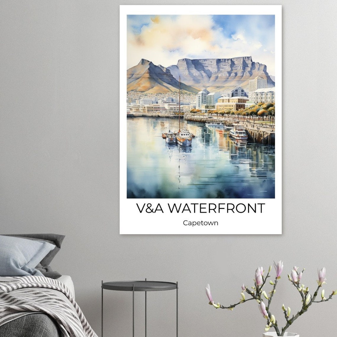 Cape Town V&A Waterfront Table Mountain Harbor Travel Poster - Image 3