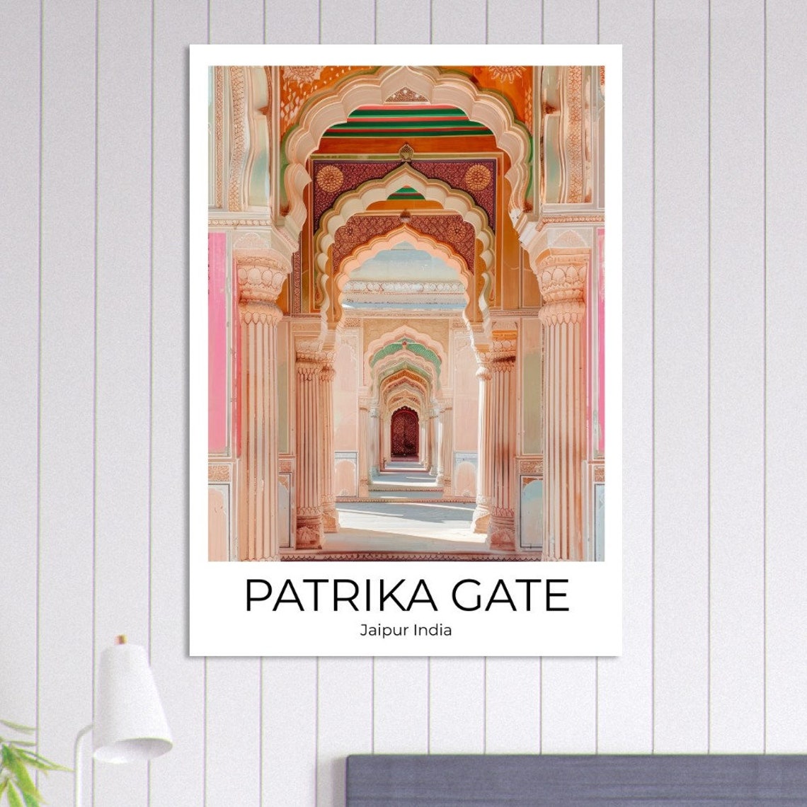 Patrika Gate Jaipur India Ornate Arched Corridor Photo Travel Poster - Image 3