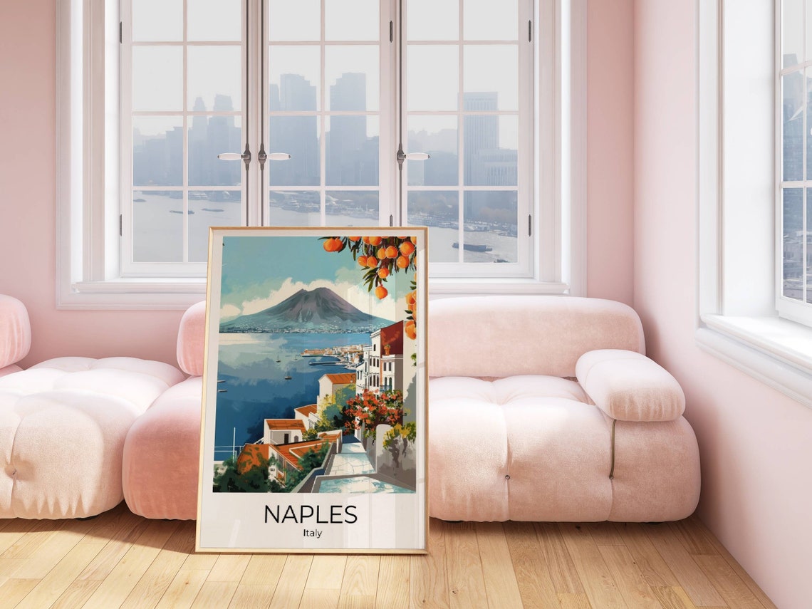Naples Travel Poster Naples Naples Gift Naples City Print Travel Poster Italy Naples Travel Souvenir Naples Wall Decoration Italy Gift - Image 3