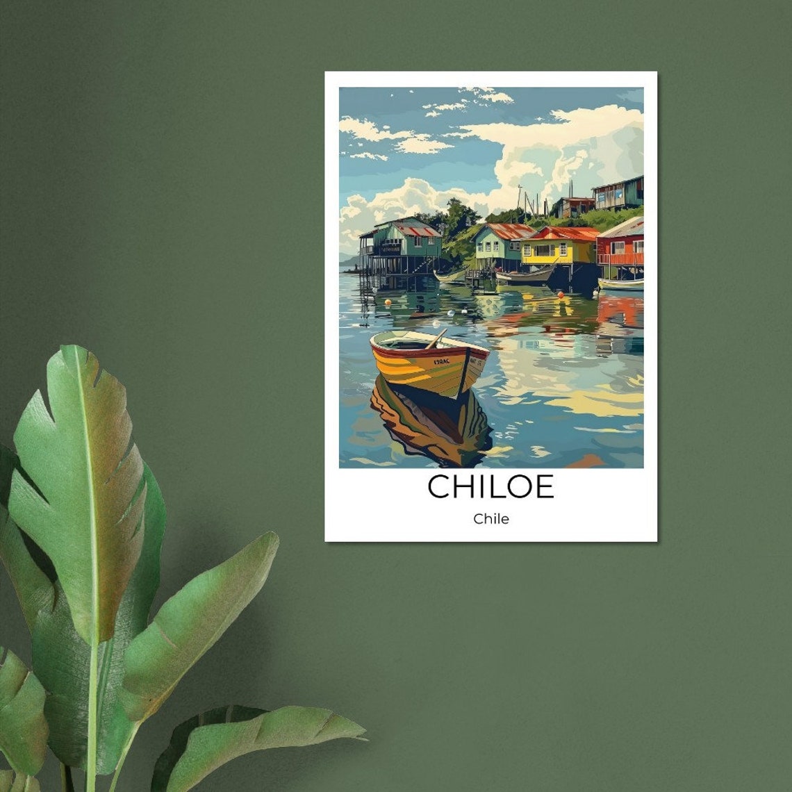 Chiloe Chile Colorful Palafitos Stilt Houses Harbor Travel Poster - Image 5