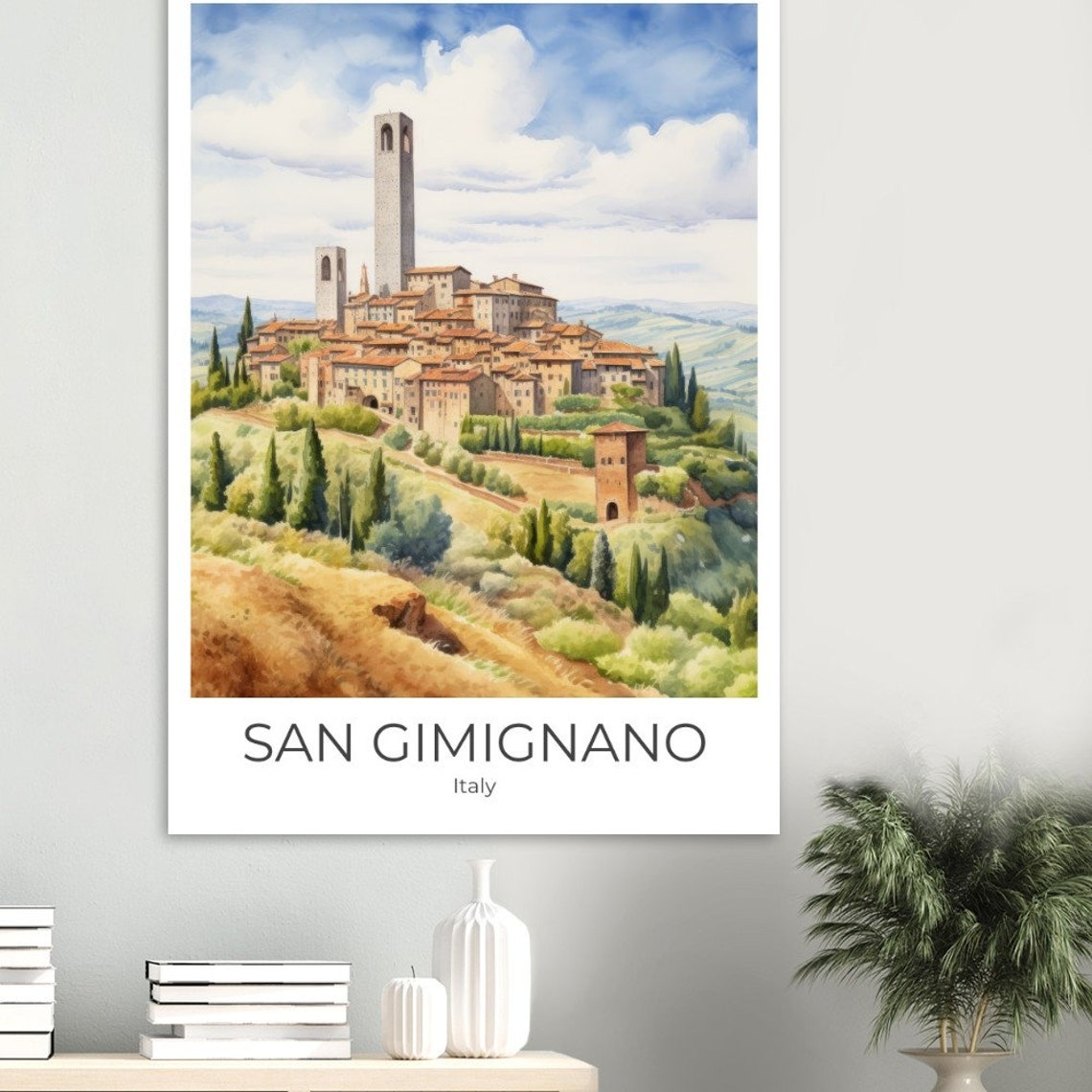 San Gimignano Italy Travel Poster San Gimignano Travel Memory Italy Travel Poster San Gimignano Travel Print Italy Art - Image 2