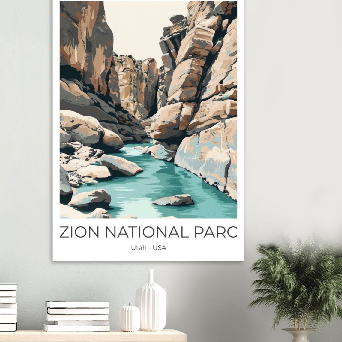 Zion National Park Travel Poster Zion Utah Travel Print Zion National Park Poster Wall Art Zion National Park - Image 3