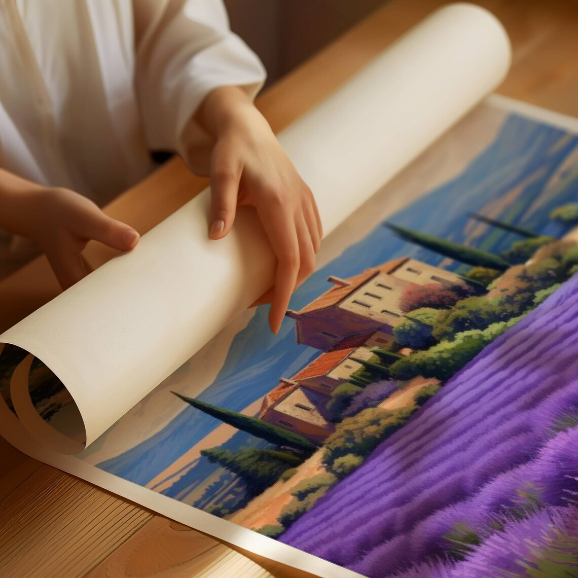 Provence France Lavender Fields Farmhouse Countryside Travel Poster - Image 3