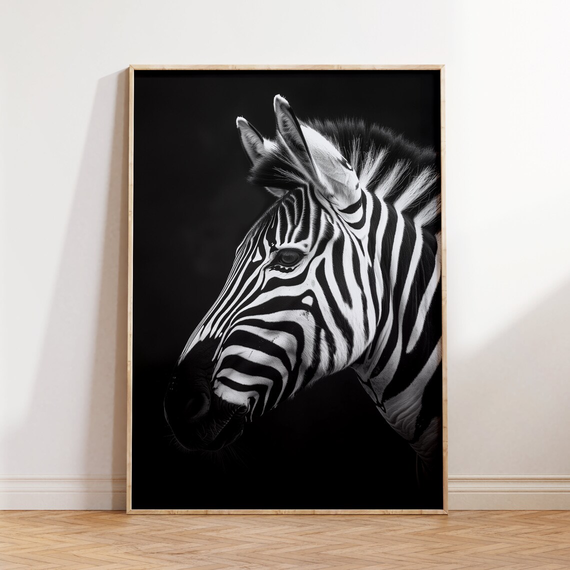Zebra Black and White Wild Animal Safari Photography Art Poster