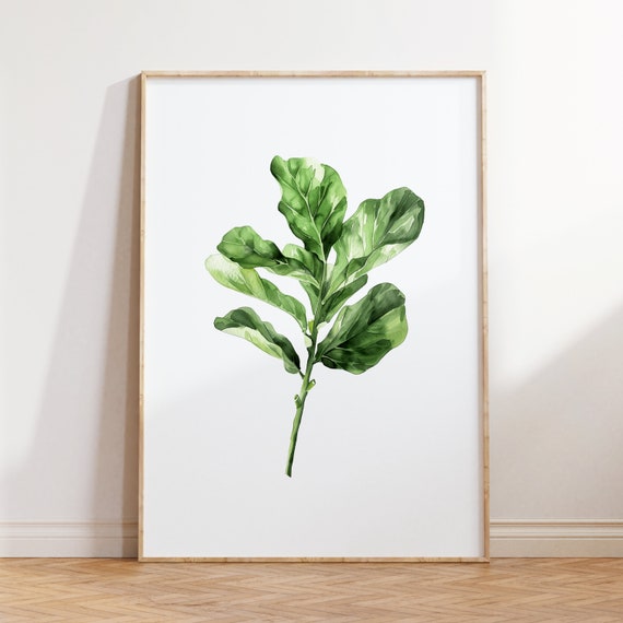 Green Fig Leafs Watercolor Poster Watercolor Art Wall Art Art Home Decor Art Prints Gift