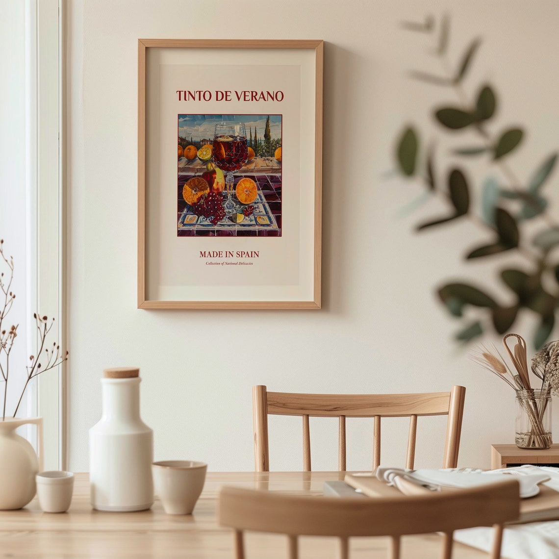 Tinto de Verano Spanish Wine Oranges Mosaic Kitchen Wall Poster - Image 3