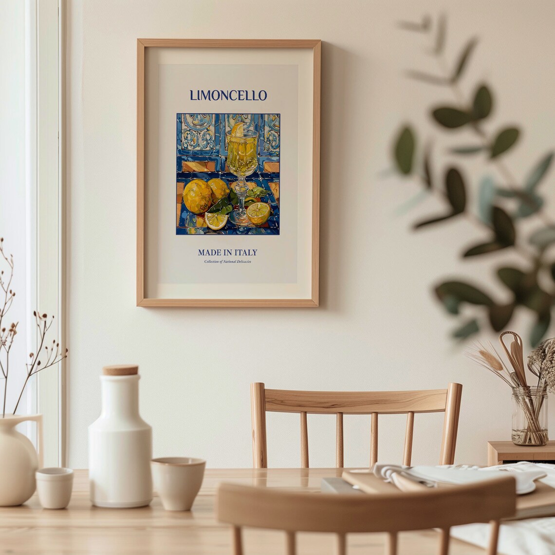 Limoncello Italian Liqueur Blue Maiolica Tile Italian Kitchen Poster - Image 3