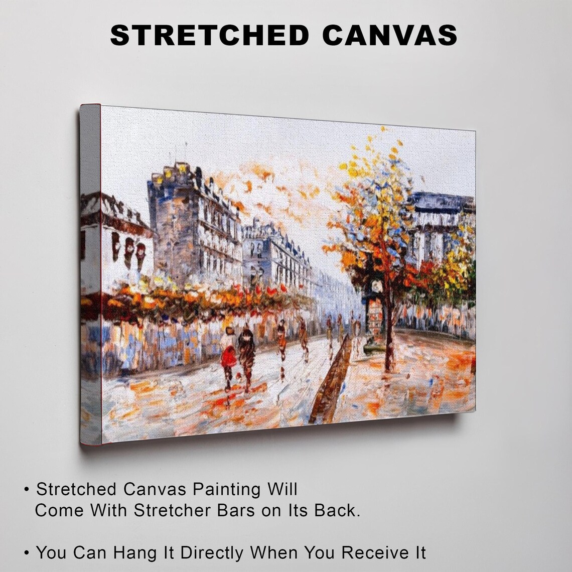 Autumn Paris Street Scene Impressionist Rainy Oil Painting Poster - Image 3