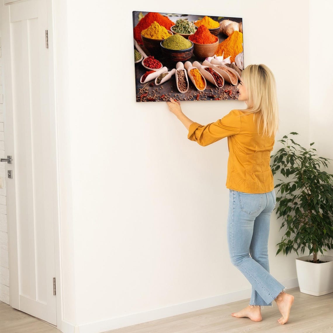 Colorful Spice Bowls Turmeric Paprika Rustic Kitchen Decor Poster - Image 5
