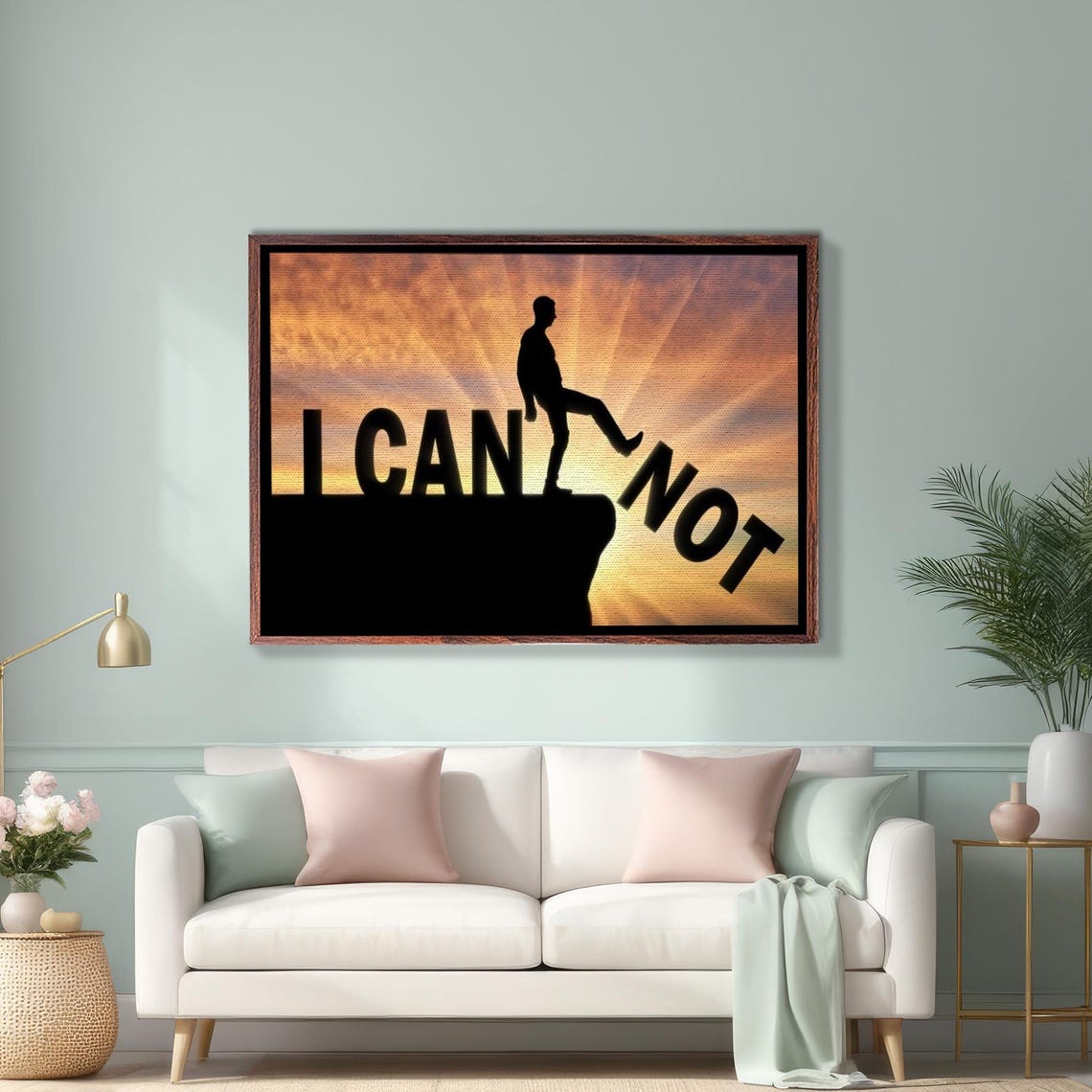 I Can Kick Away Not Motivational Silhouette Sunset Quote Poster