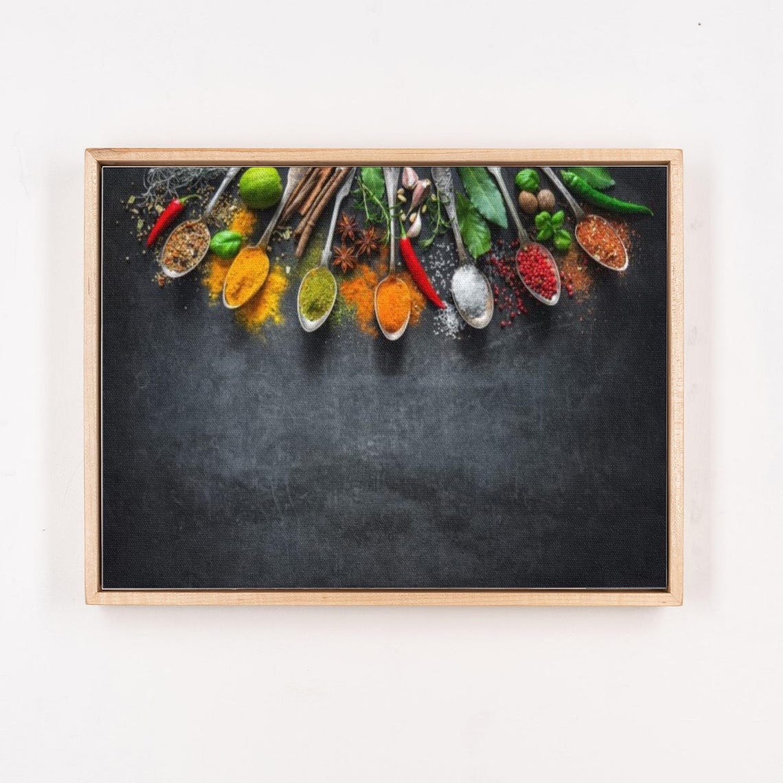 Colorful Spices In Spoons On Dark Background Kitchen Food Poster - Image 4