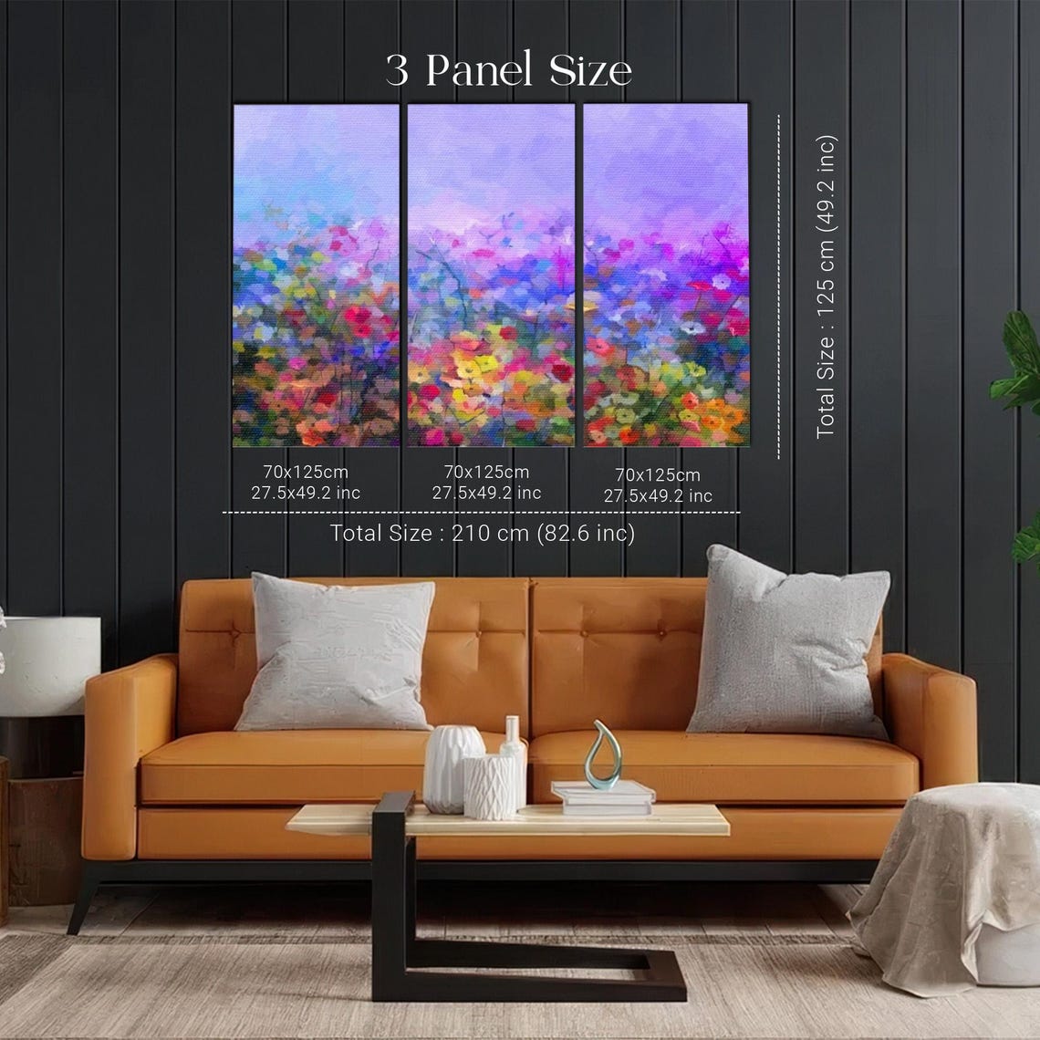 Violet Sky Wildflower Meadow Impressionist Flower Field Poster - Image 2