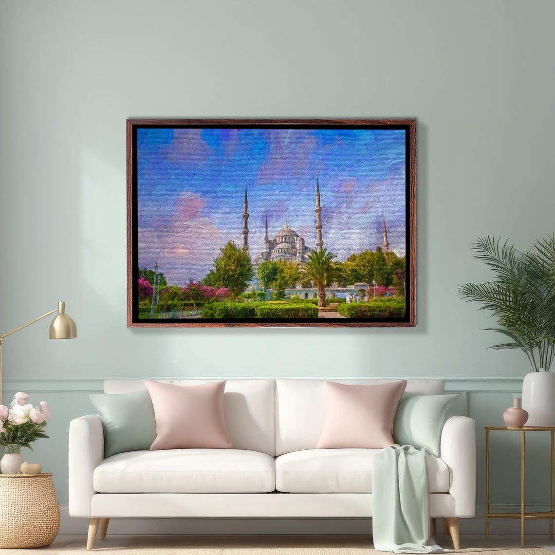 Blue Mosque Istanbul Six Minarets Colorful Impressionist Poster