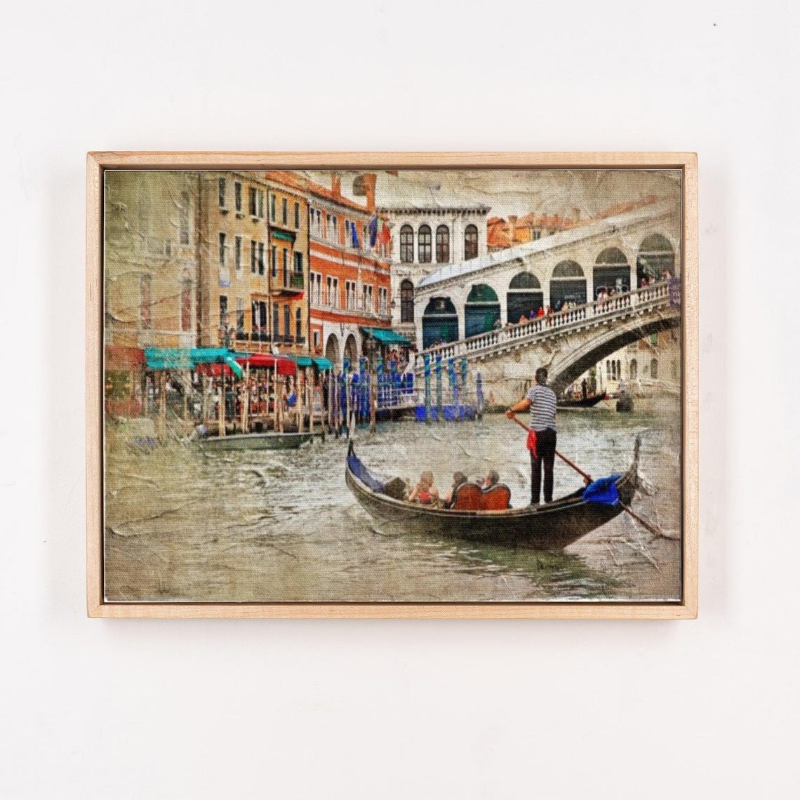 Venice Grand Canal Gondola Gliding By The Rialto Bridge Poster - Image 4