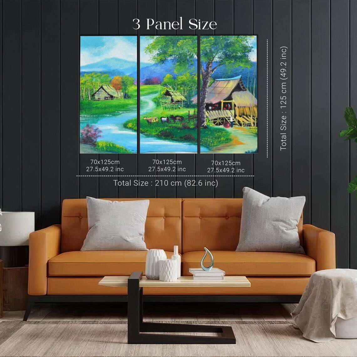 Rural Village With Stilt Houses By Winding River Painting Poster - Image 2