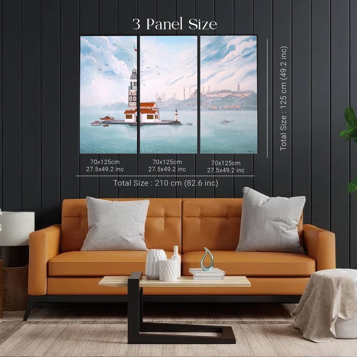 Maidens Tower Istanbul Bosphorus Historic Lighthouse Painting Poster - Image 2