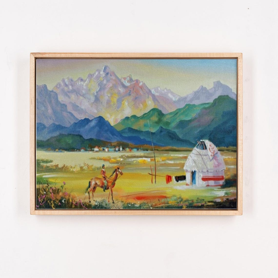 Nomadic Yurt Tent In Kazakhstan Mountains With Horseman Poster - Image 4