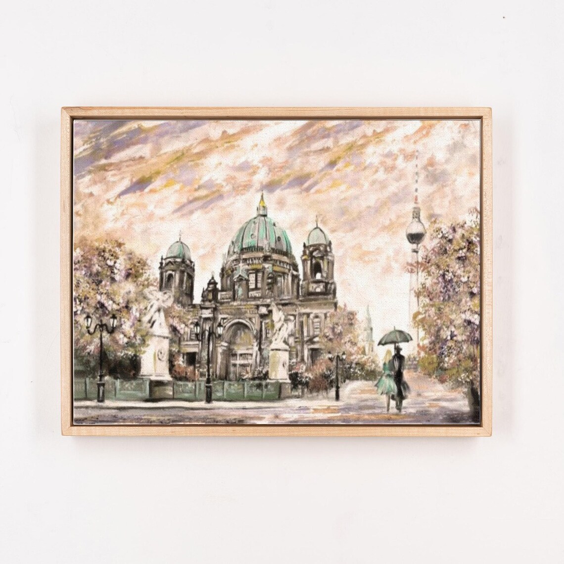 Berlin Cathedral In Autumn Watercolor Painting Cityscape Poster - Image 4