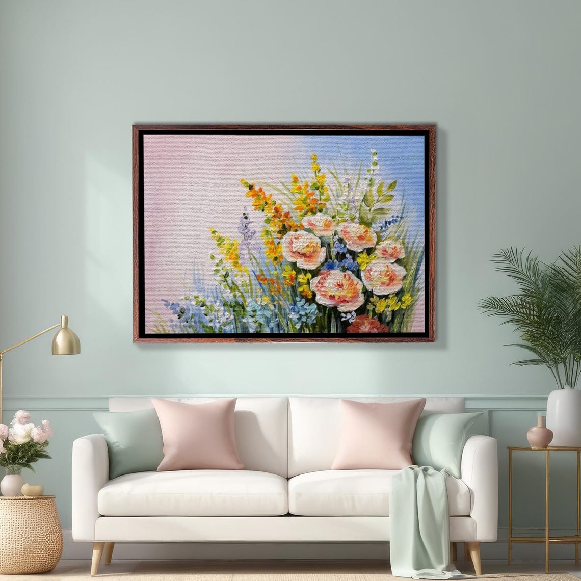 Pastel Summer Flower Bouquet Abstract Impressionist Painting Poster