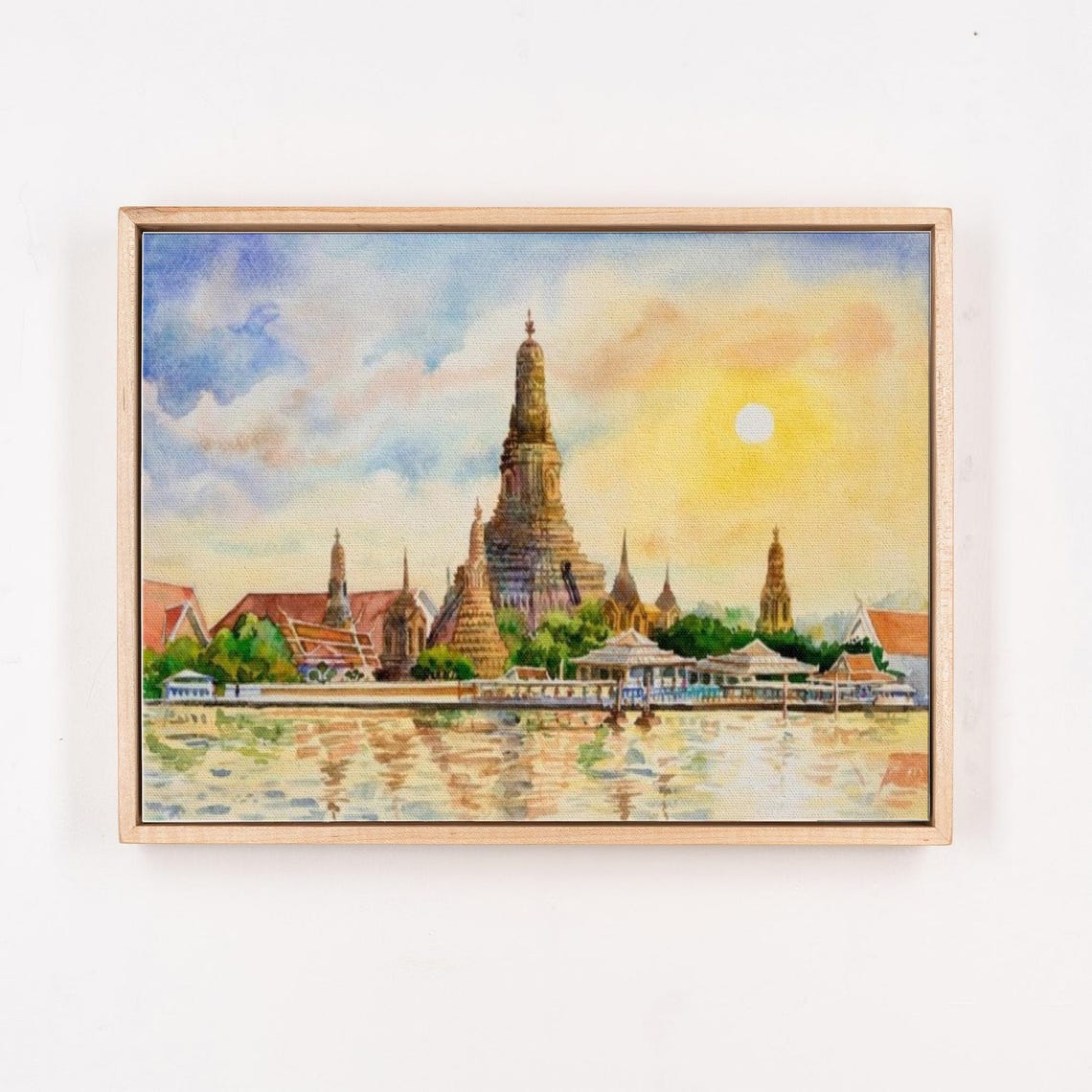 Wat Arun Temple Of Dawn Bangkok Riverside Sunrise Scene Poster - Image 4