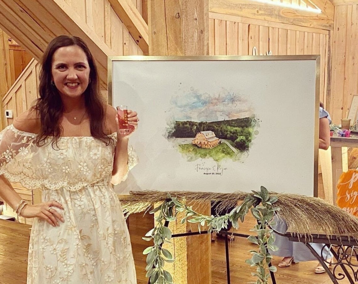 Wedding Venue Guest Book Alternative Watercolor Art Print