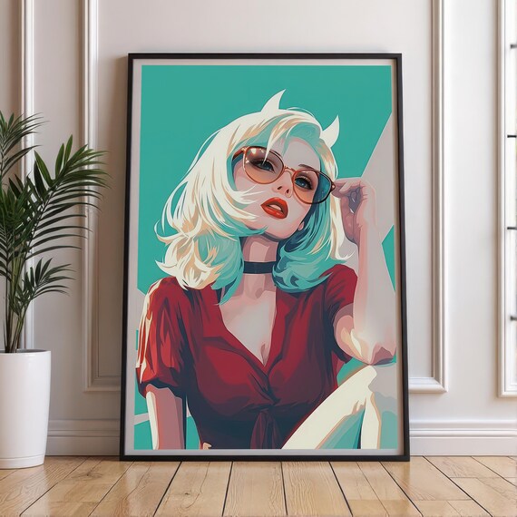 Stylish Fashion Illustration Woman With Sunglasses Art Print