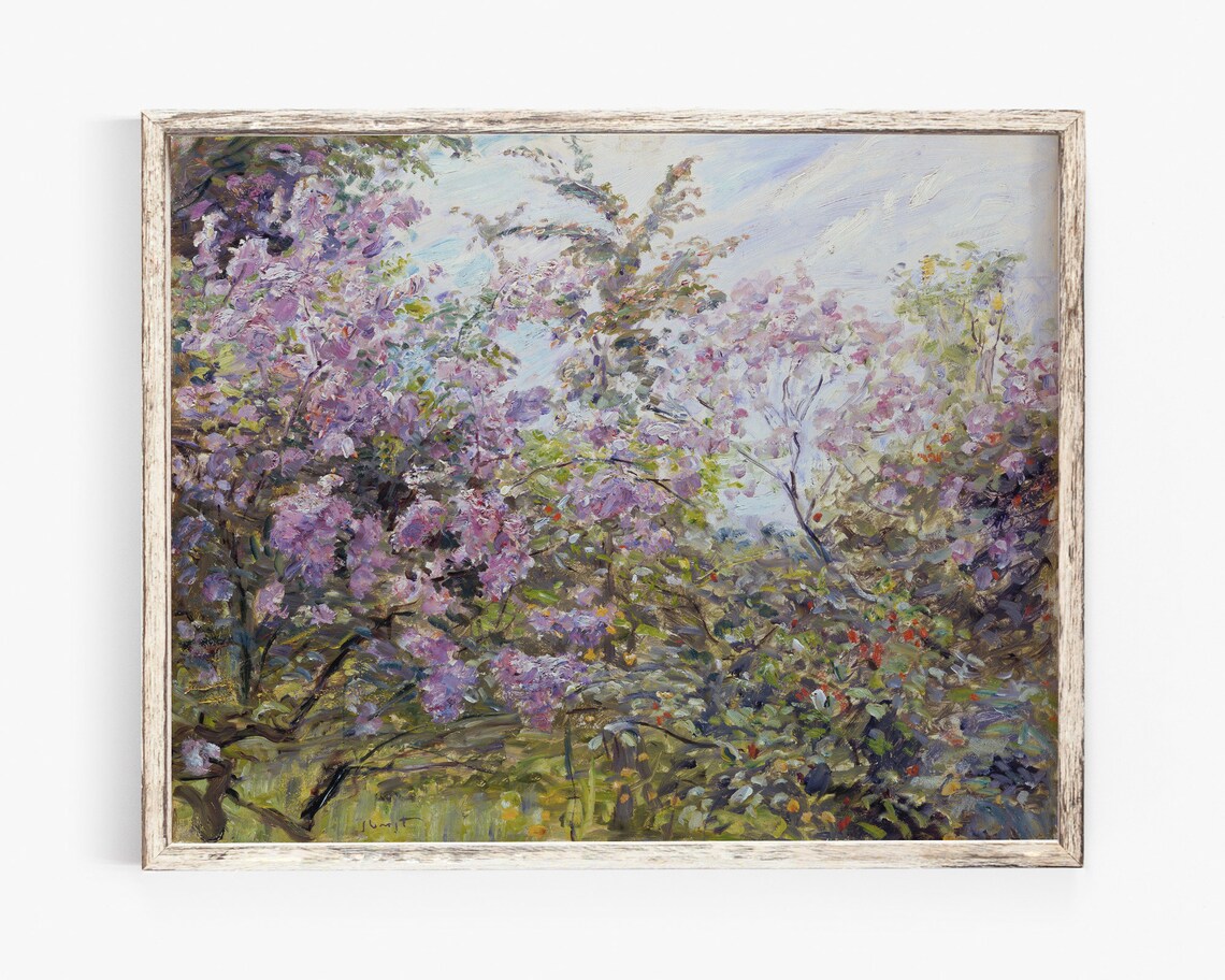 Spring Lilac Blossoms Vintage Impressionist Floral Painting Poster - Image 2